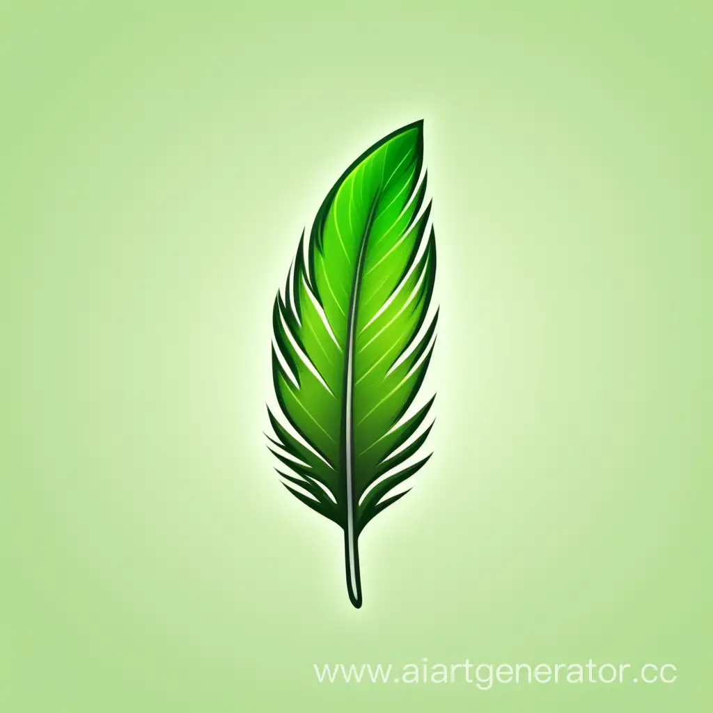 Natureinspired-Icon-Bird-Feather-and-Green-Leaf-Merge