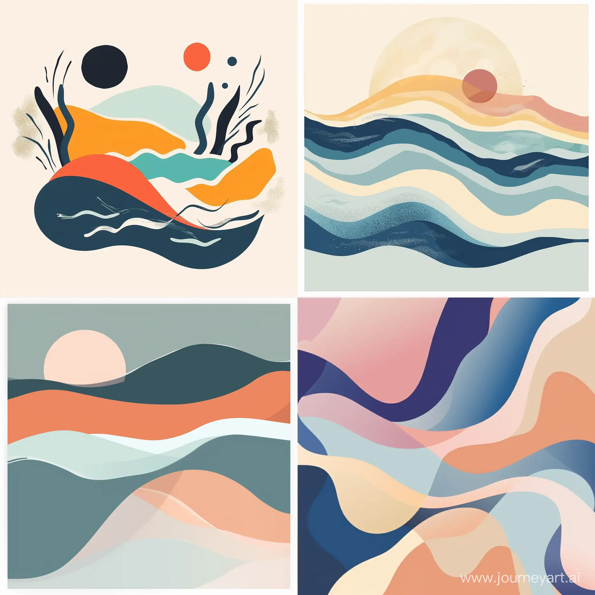 soothing abstract, in flat style