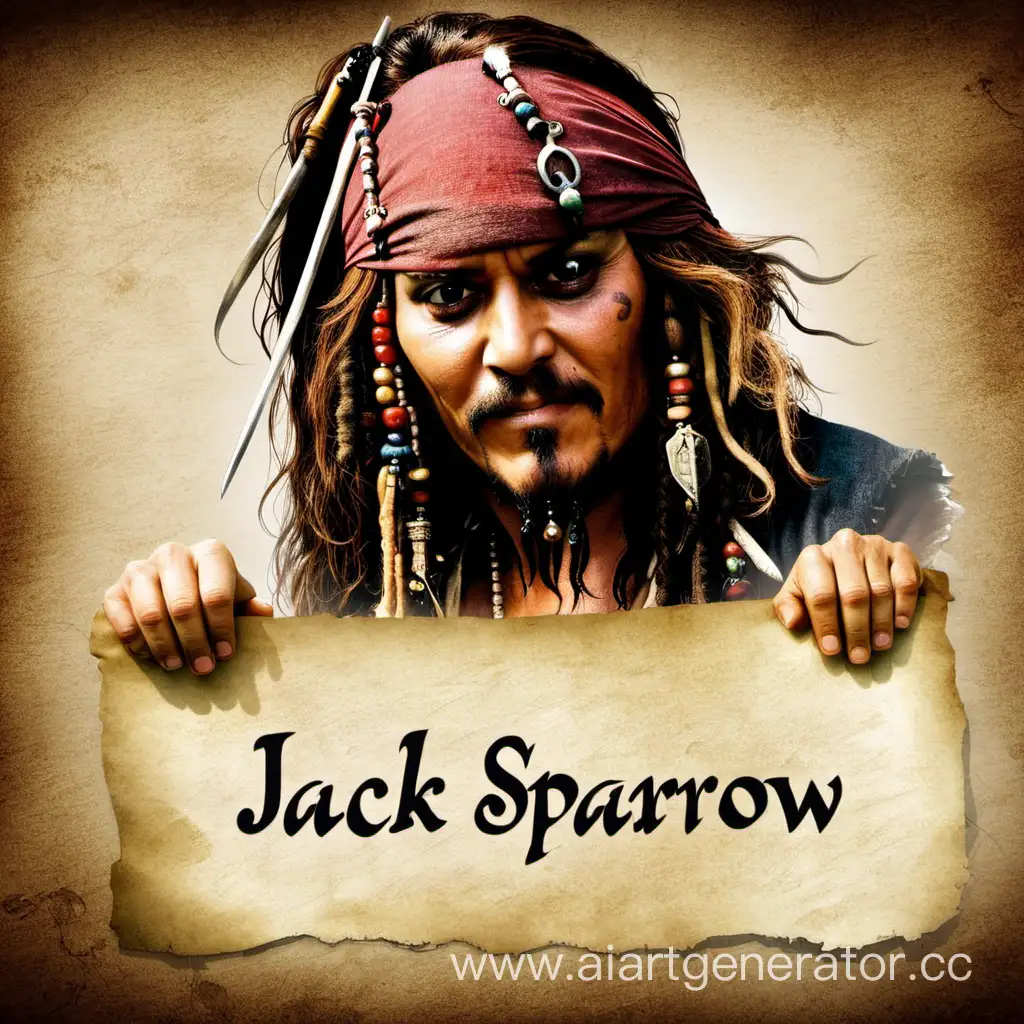 джек воробей с надписью JACK SPARROW