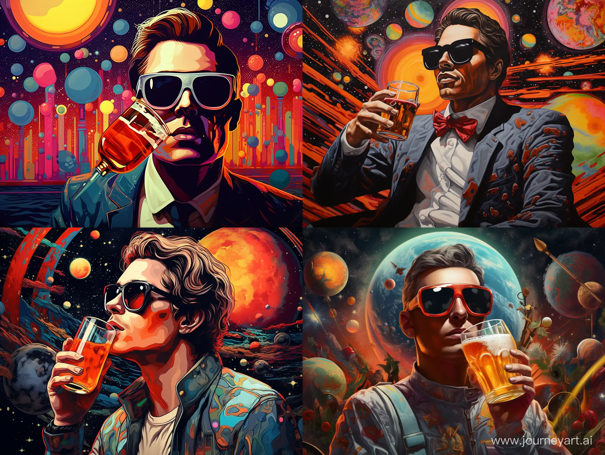 Futuristic-Man-with-Magic-Glasses-Enjoying-SpaceThemed-Beer