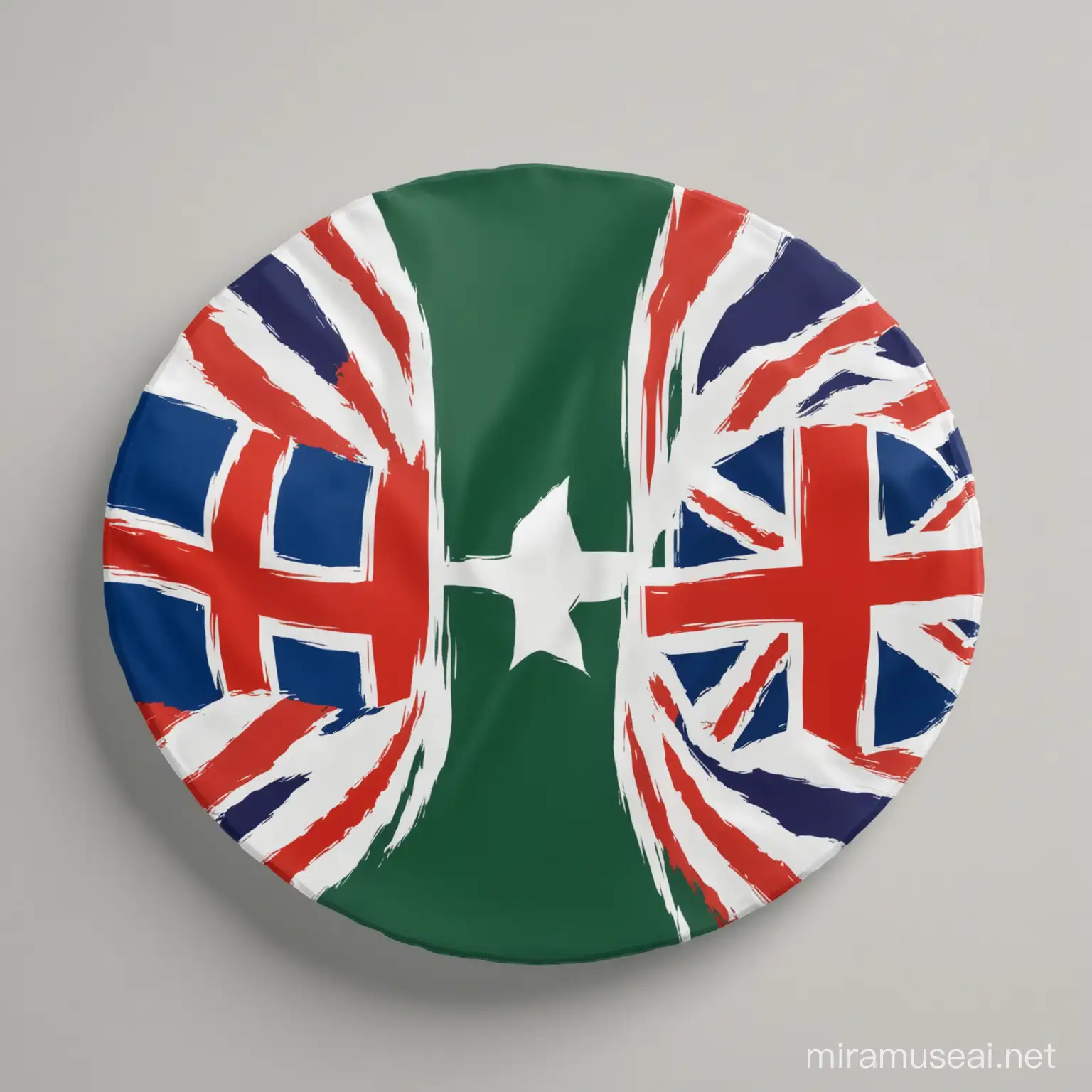 Round style Banner Pakistan and British flag 