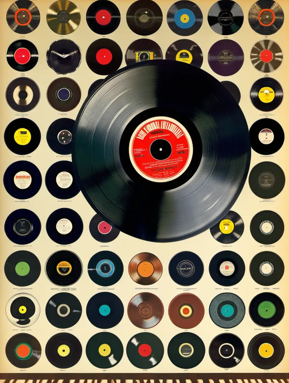 Vintage 60s Vinyl Record Advertisement Posters