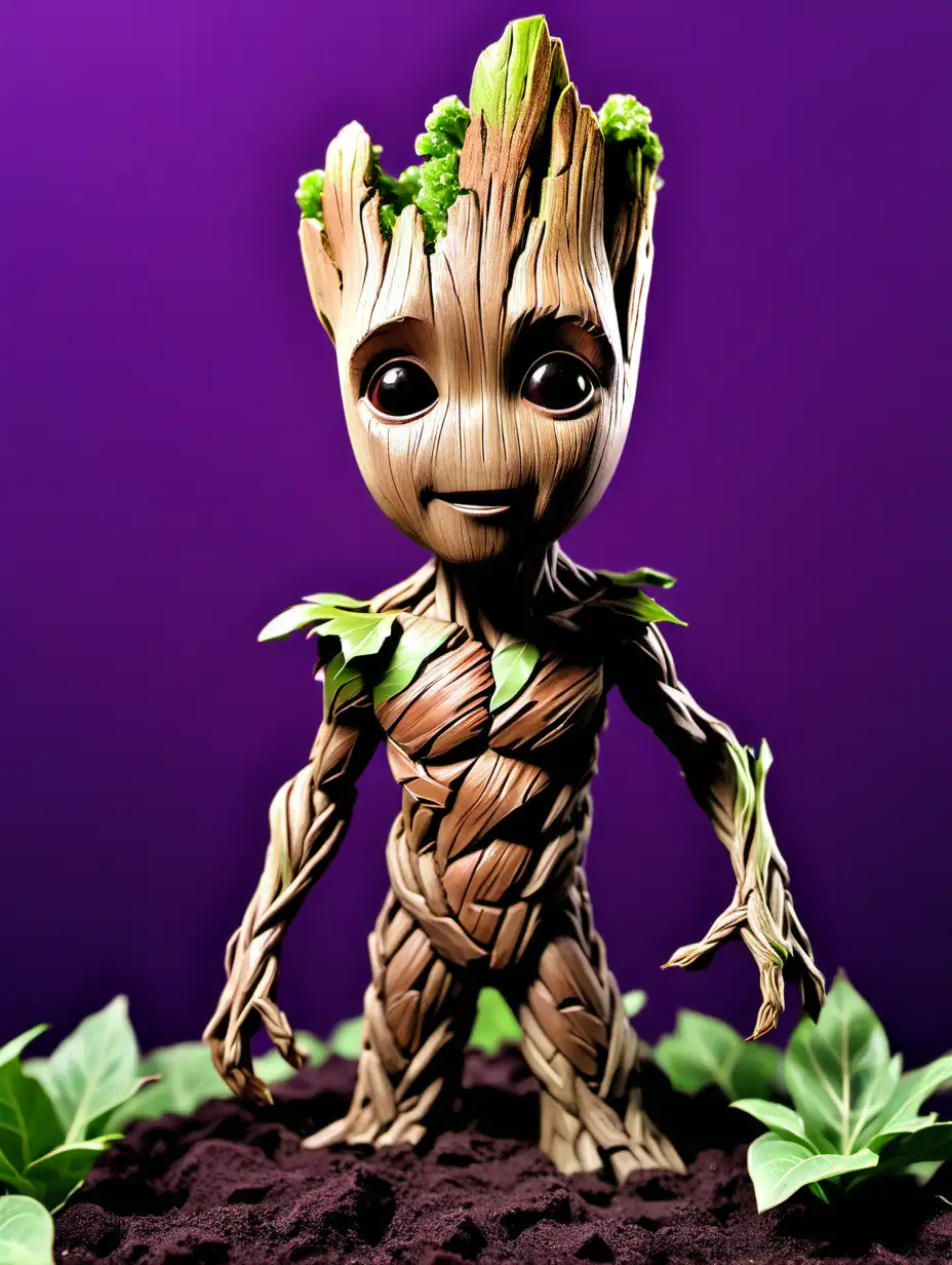 Adorable-Groot-Enjoying-Sweet-Treats-in-a-Lively-Atmosphere