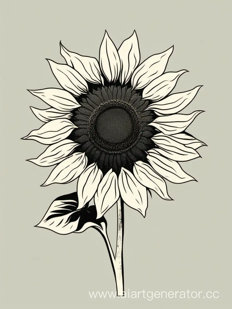 Minimalist-Sunflower-Art-Elegant-Blossom-in-Simplicity