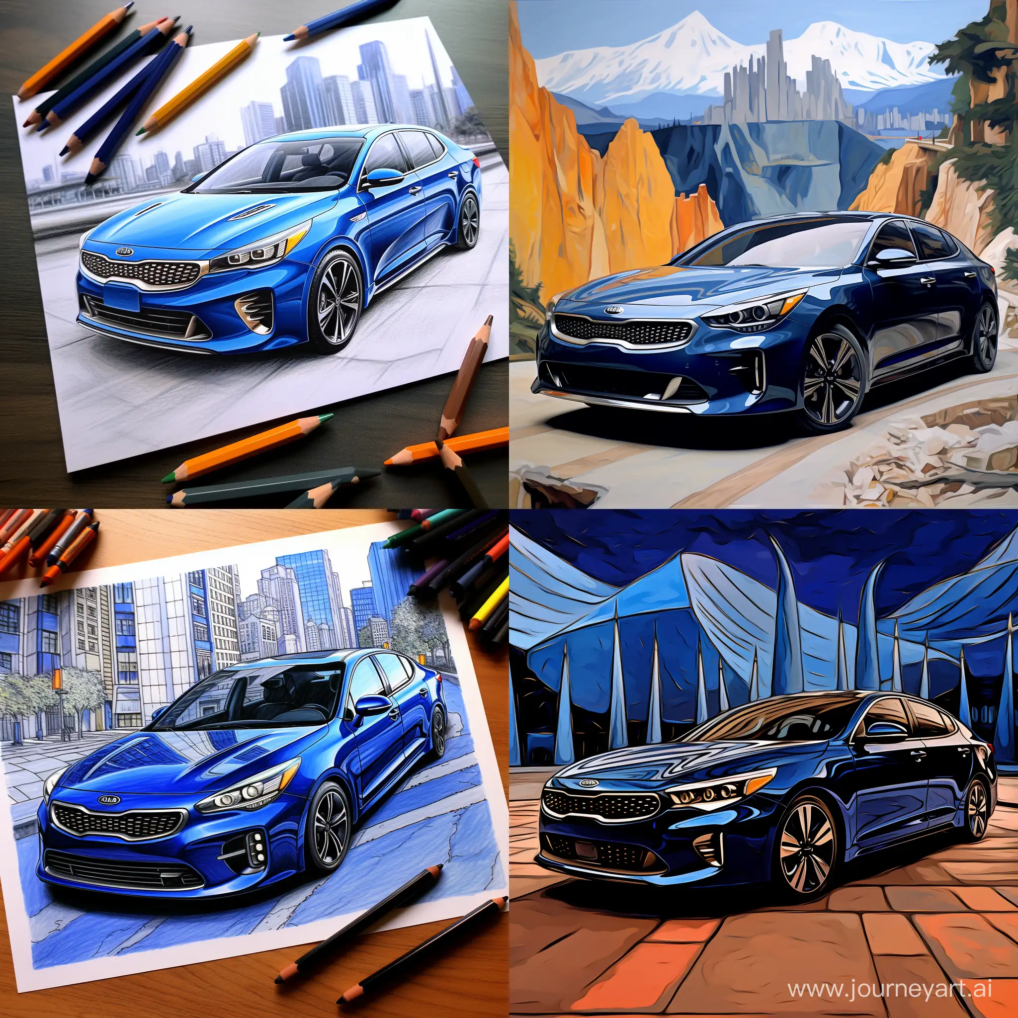 Futuristic-Blue-Kia-K5-in-2143-SciFi-Car-Illustration