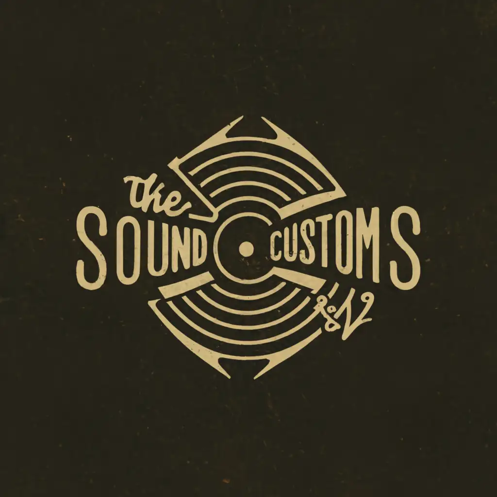 LOGO-Design-For-The-Sound-Customs-Vintage-Vinyl-Record-Emblem-for-Nonprofit-Industry
