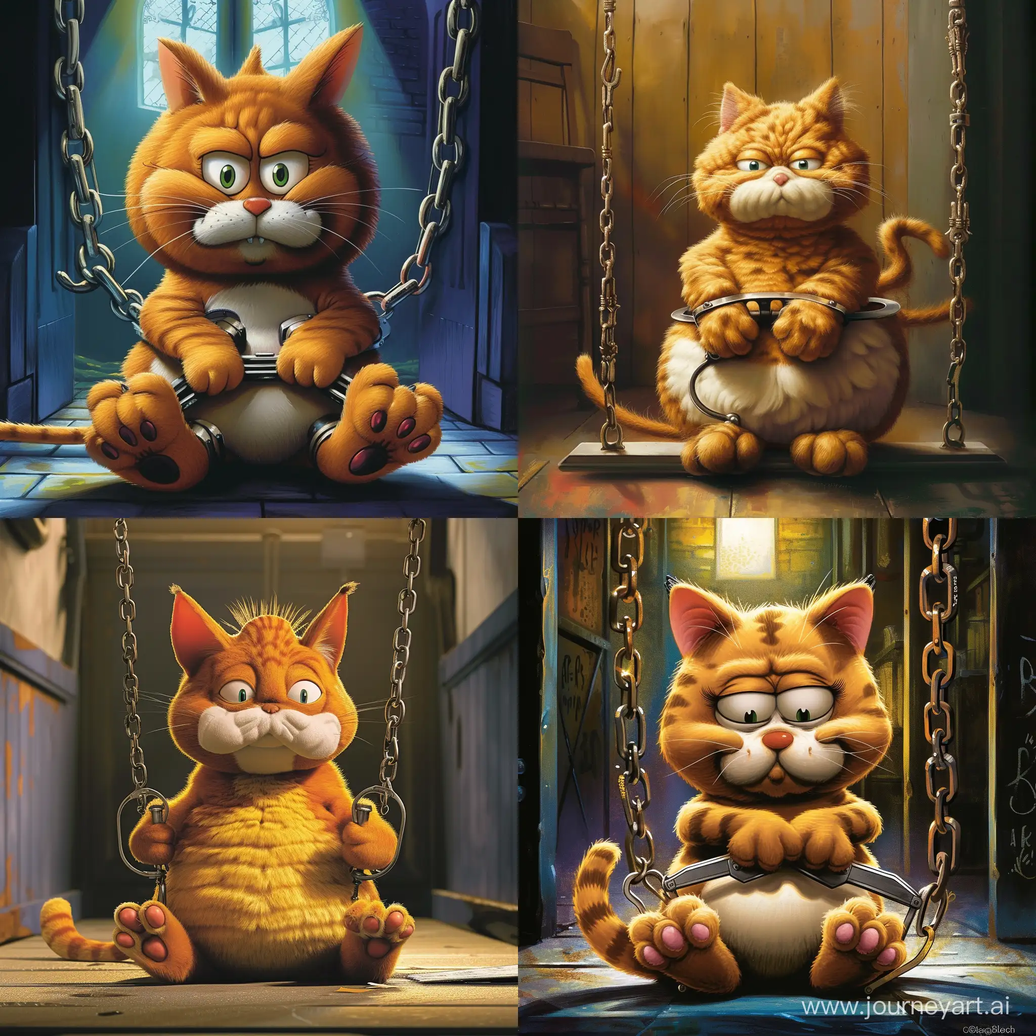 Overweight-Cat-Garfield-in-Handcuffs-Police-Capture-Scene