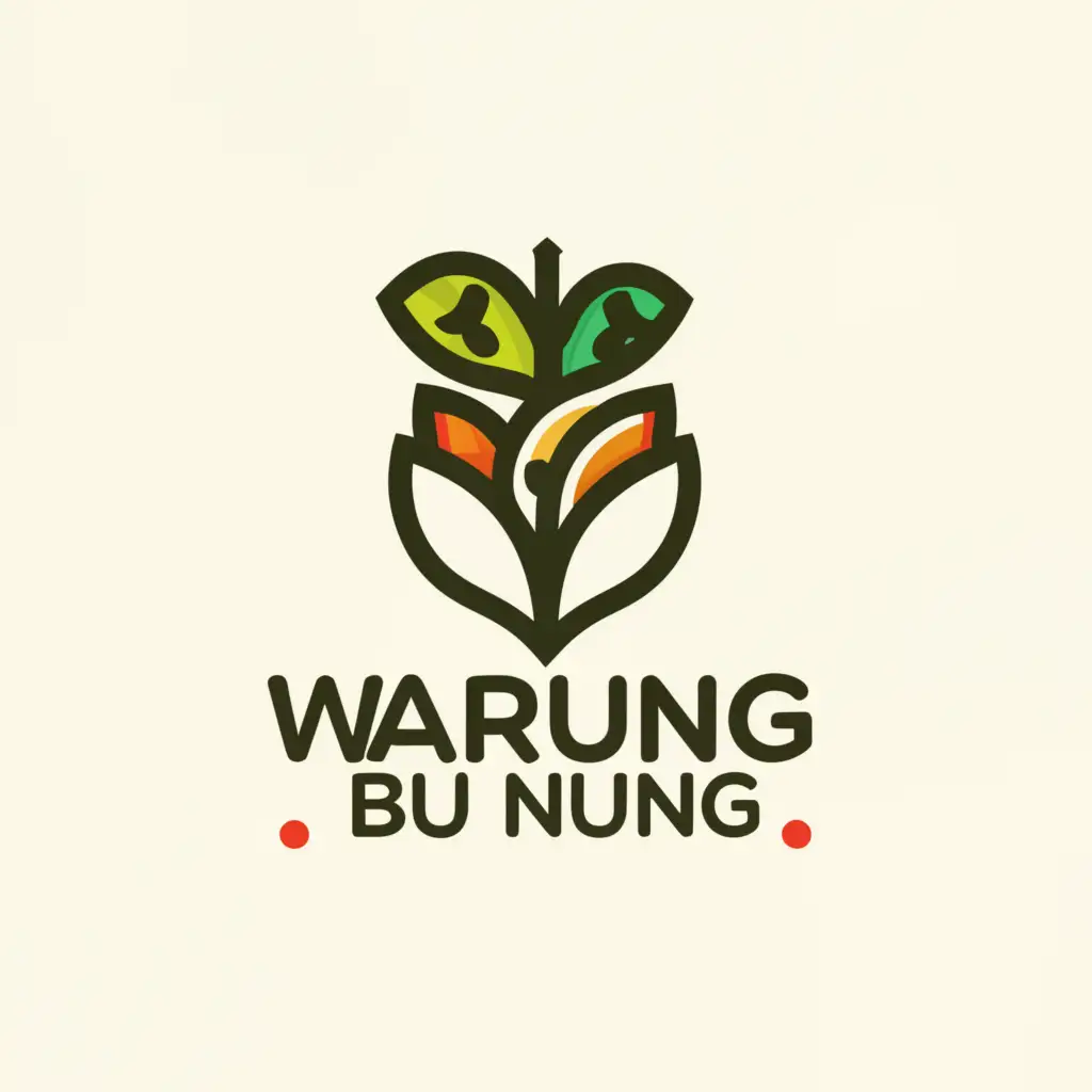 a logo design,with the text "Warung Bu Nung", main symbol:vegetable,Minimalistic,be used in Restaurant industry,clear background