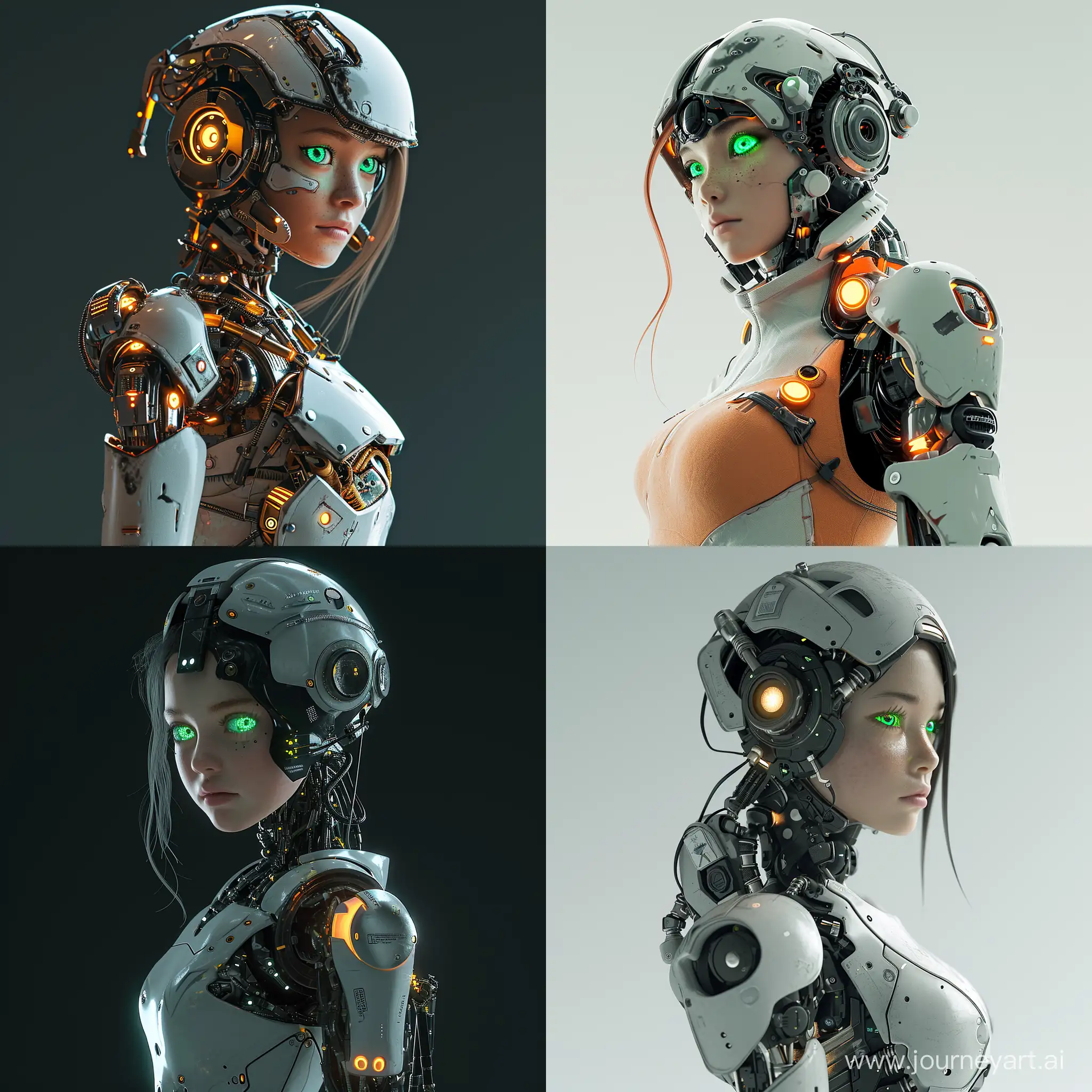 Glowing-Cyborg-Girl-in-Power-Armor-SciFi-Mecha-Musume-with-Green-Eyes