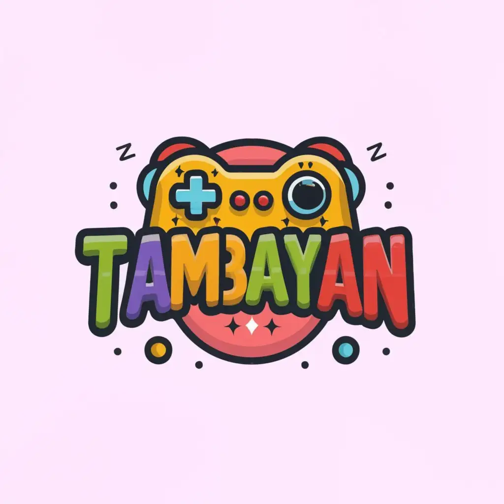 a logo design,with the text "tamBayan", main symbol:gaming, karaoke, movie watching, photoboot, snacks,Moderate,be used in Entertainment industry,clear background