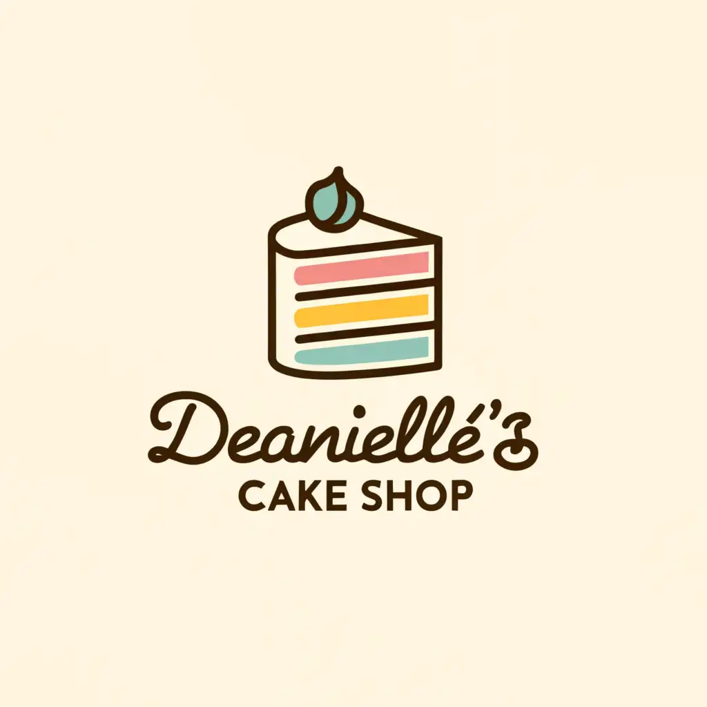 a logo design,with the text "Deanielle's Cake Shop", main symbol:Cake,Minimalistic,be used in Restaurant industry,clear background