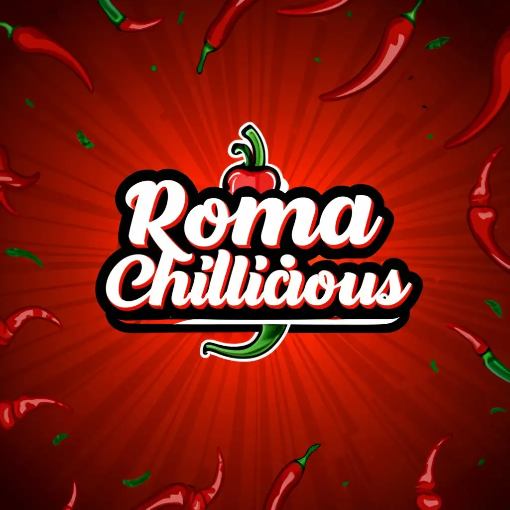 a logo design,with the text 'ROMA CHILLICIOUS', main symbol:CHILI,Moderate,be used in Retail industry,clear background