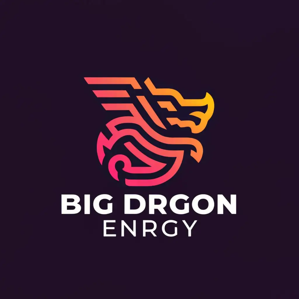 a logo design,with the text "Big Dragon Energy", main symbol:Dragon made of the Letters,Moderate,be used in Entertainment industry,clear background