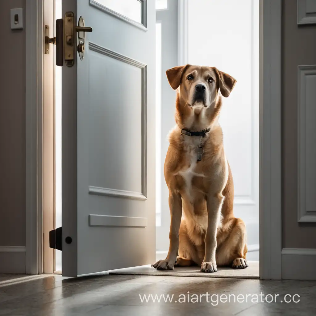 собак ждёт у двери