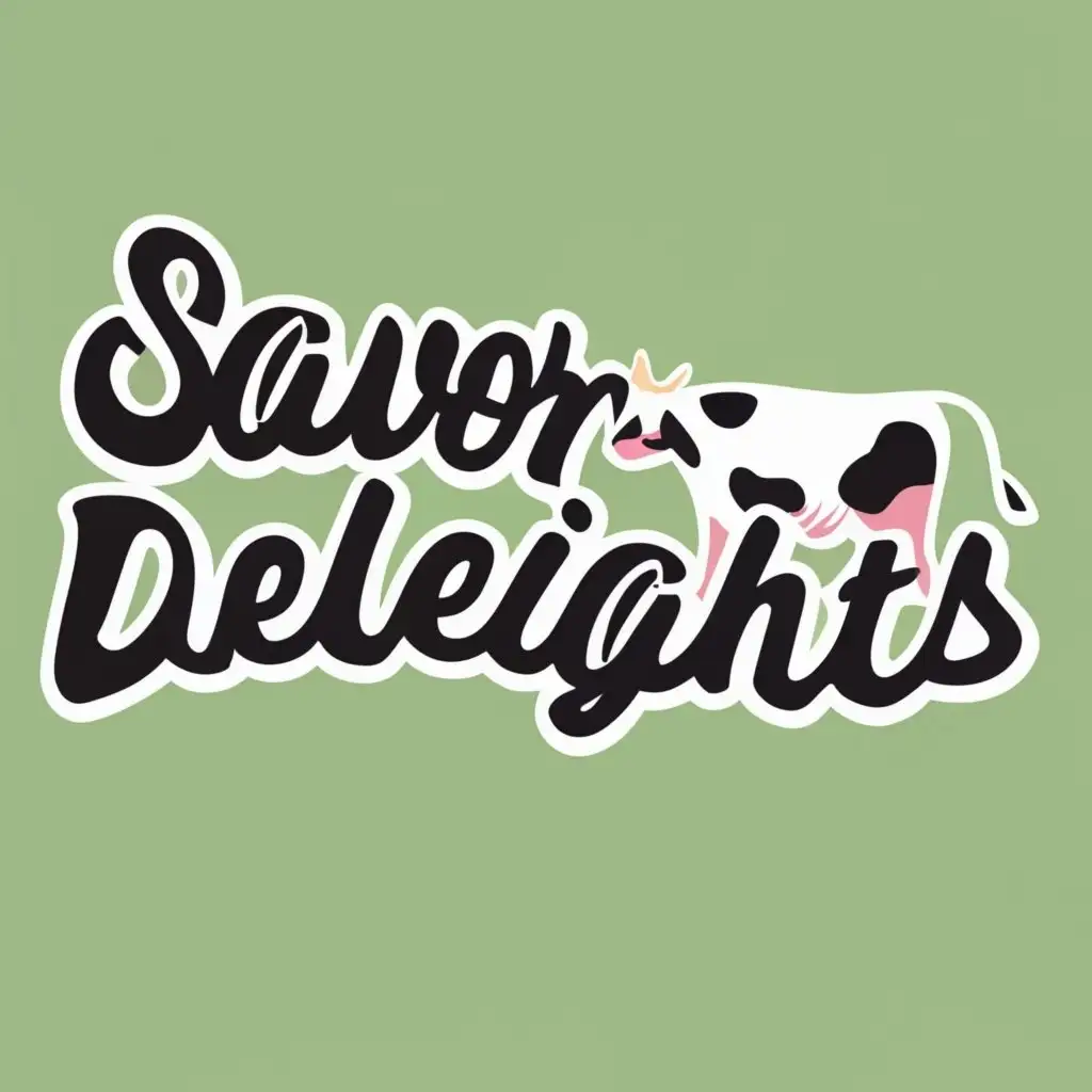 logo, cow, with the text "mysavordelights", typography, be used in Retail industry