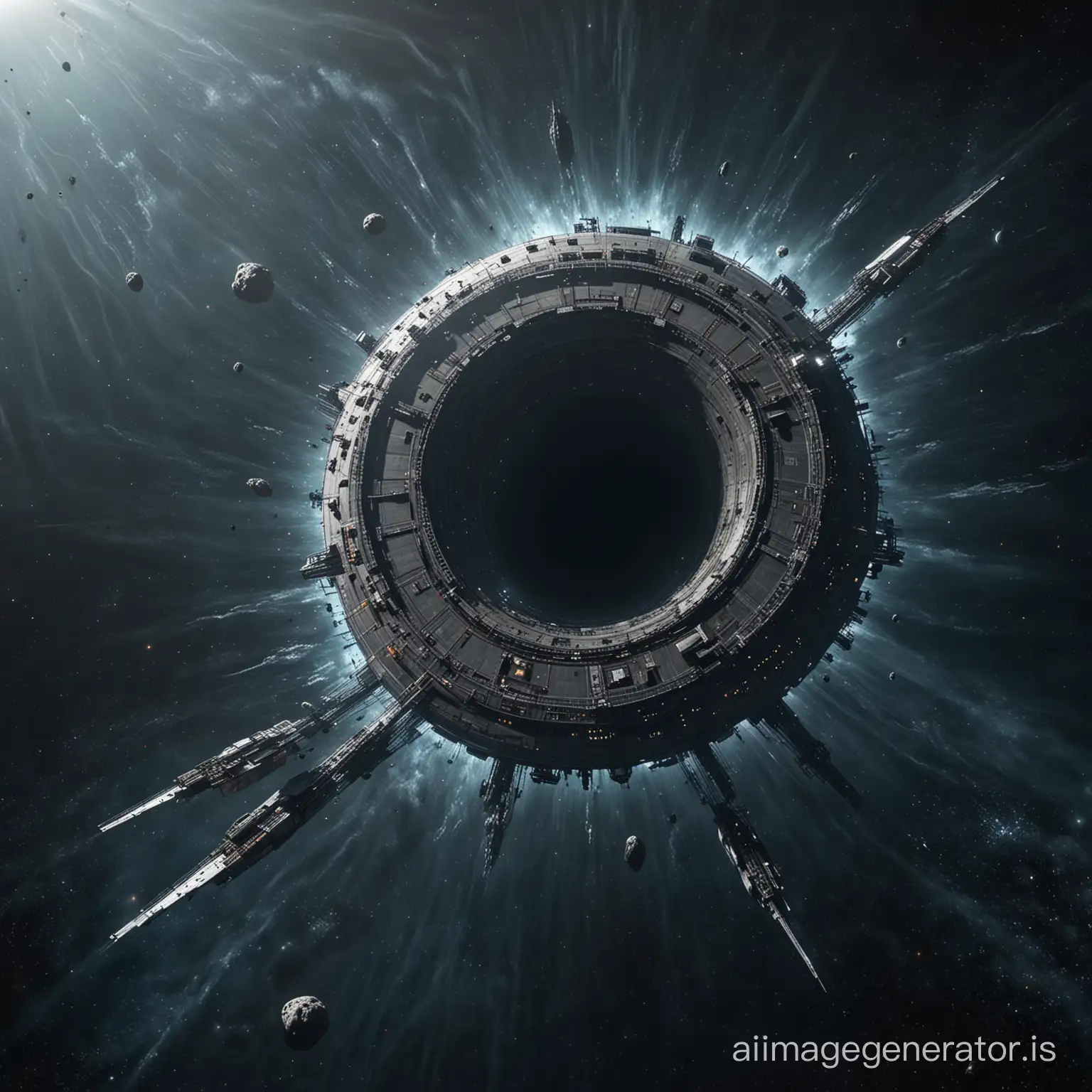 Massive-Transport-Ship-Drifting-Towards-Enigmatic-Black-Hole