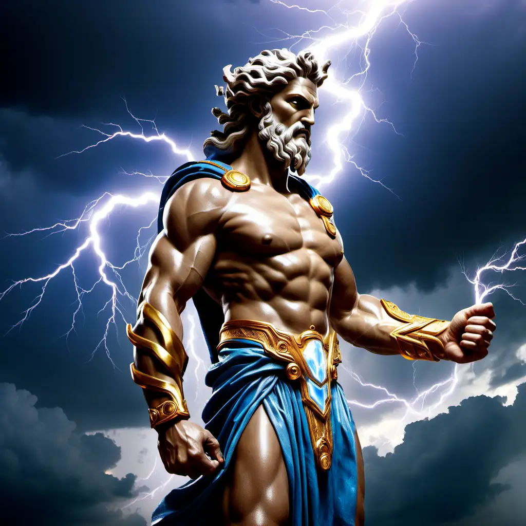 zeus olympus pragmatic holding thunder lightning in his hand