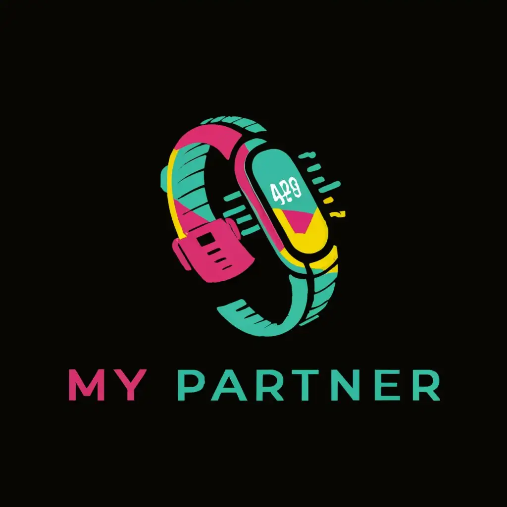 a logo design,with the text "My partner", main symbol:ouvale running watch phone app sleep tracker,Moderate,be used in Sports Fitness industry,clear background