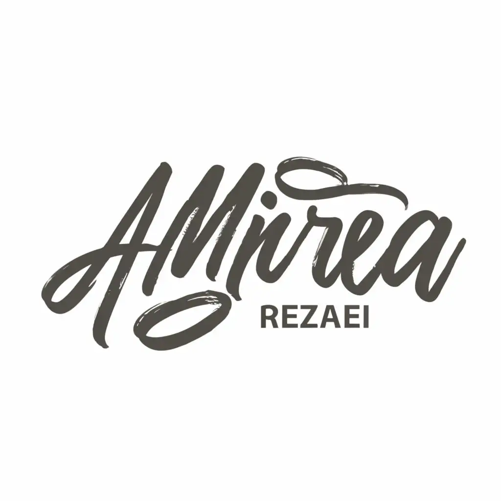 logo, Name, with the text "AmirReza Rezaei", typography