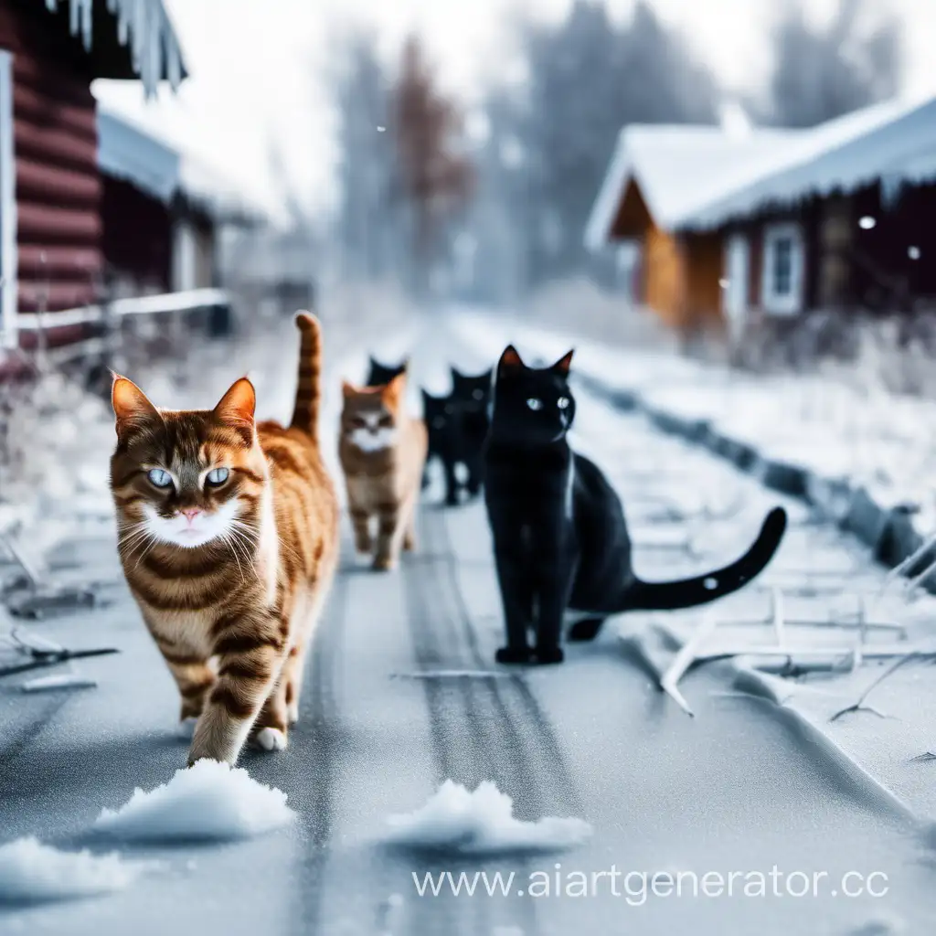 спасение от кошек от мороза на даче. выкинули котов на дорогу в лютый мороз и ветер. Коты замерзают на дороге. Спасение всех котов от мороза