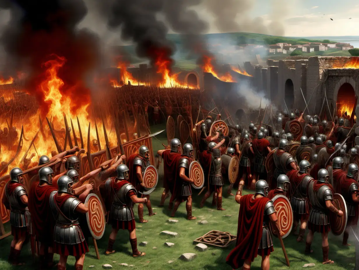 Destruction of Celtic Village by Roman Army