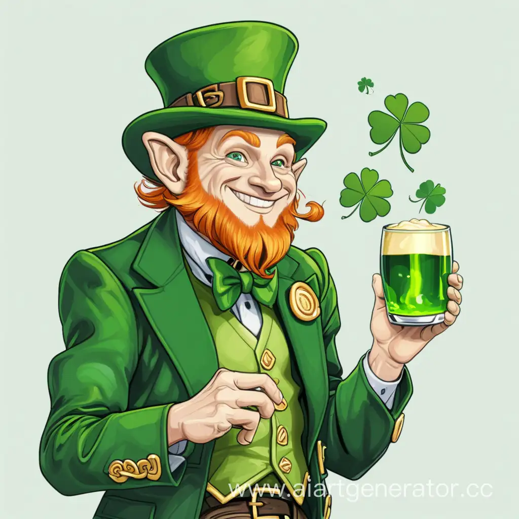 Mischievous-Leprechaun-Playing-with-Gold-Coins-in-a-Magical-Forest