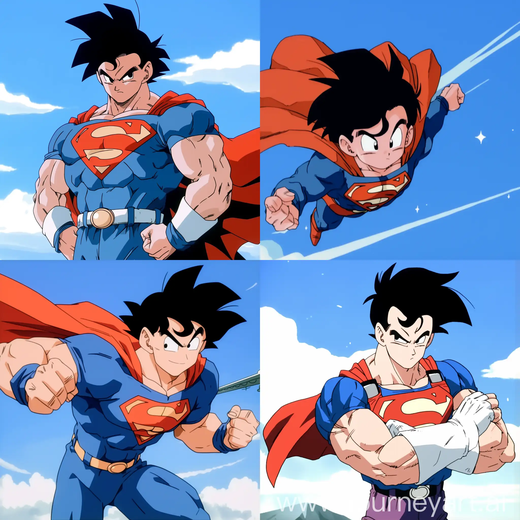 Superman-Dragon-Ball-Style-Color-Illustration