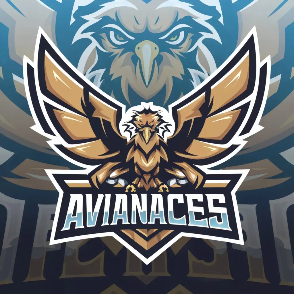 a logo design,with the text "AVIANACES", main symbol:as it is an esports gaming logo it should contain an aggressive eagle in it with the logo name and subtitle as E-sports,Moderate,be used in Sports Fitness industry,clear background