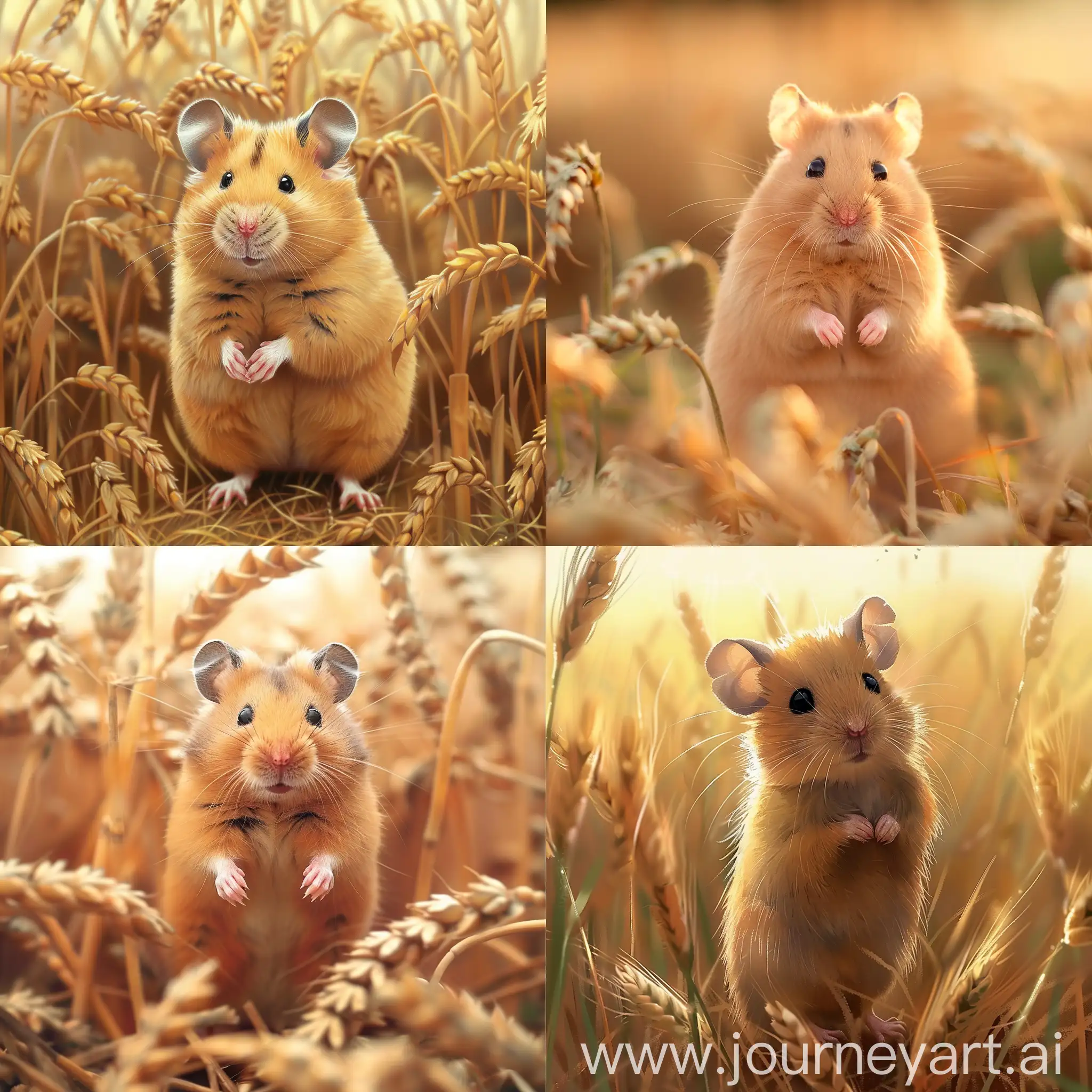 Adorable-Hamster-Enjoying-Sunshine-in-Wheat-Field