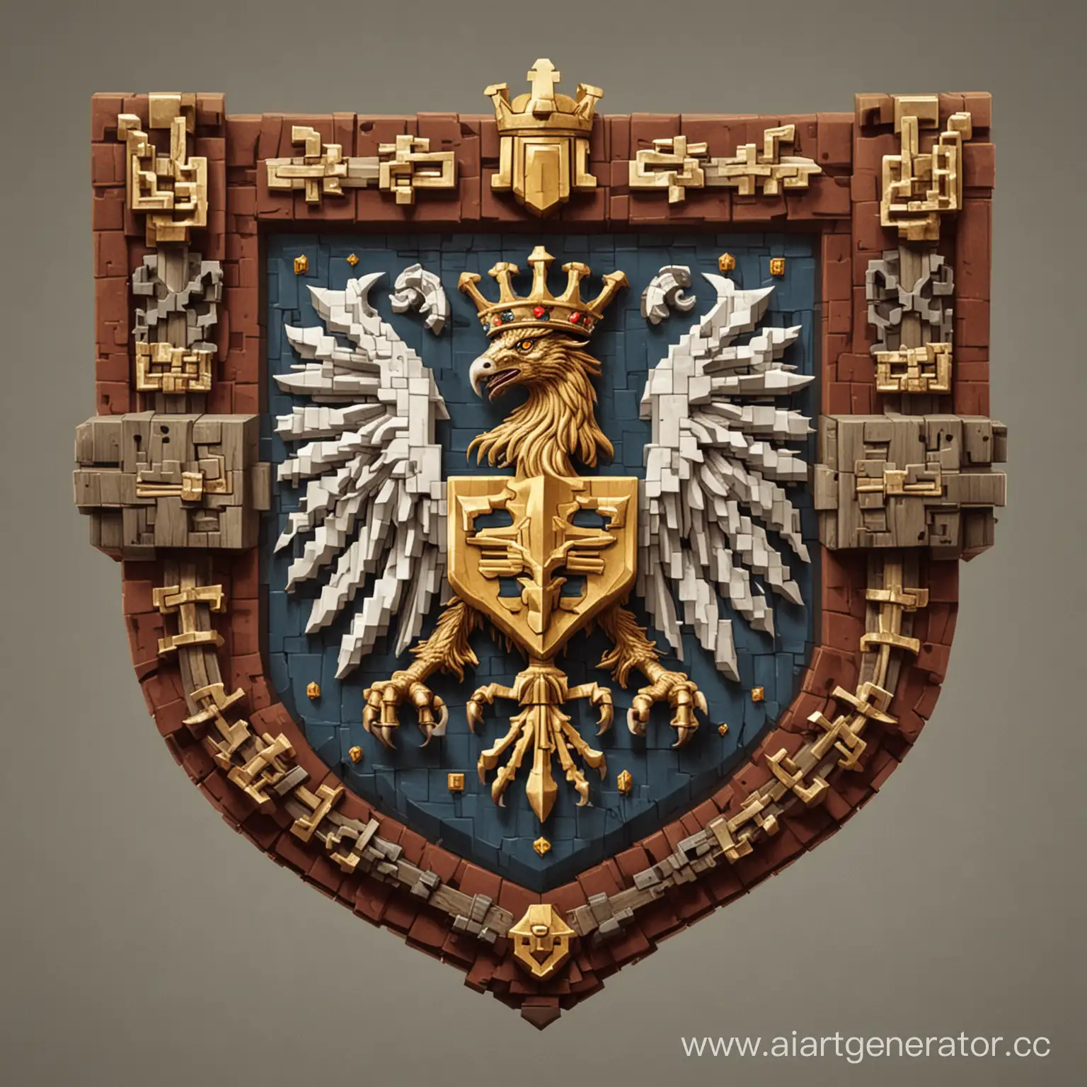 герб для клана торговцев в стиле minecraft