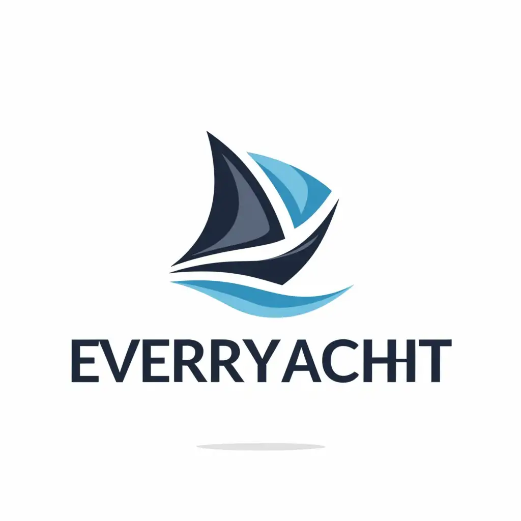 a logo design,with the text "EveryYacht.com", main symbol:A stylized outline of a yacht on the waves with a luxurious feel,Moderate,be used in Travel industry,clear background