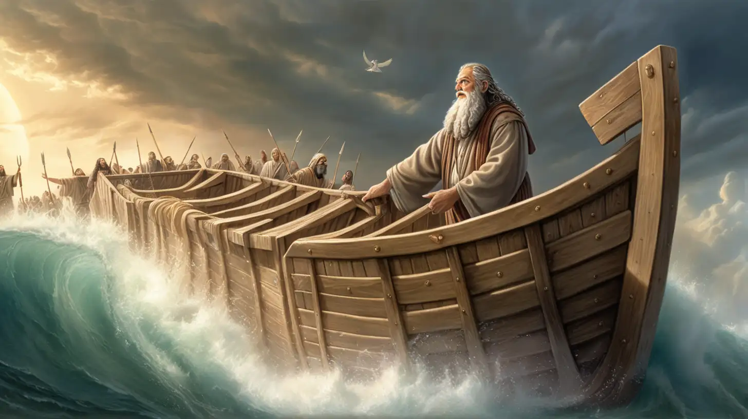 As Noah worked tirelessly, he faced skepticism and ridicule from those who could not fathom the enormity of his task. Yet, he persisted, driven by an inner calling and the knowledge that the divine plan was unfolding through him.