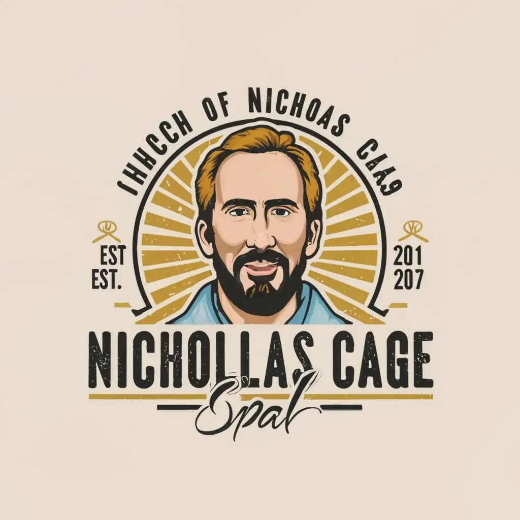 a logo design,with the text "Church of Nicholas Cage", main symbol:Nicholas Cage,Moderate,be used in Beauty Spa industry,clear background