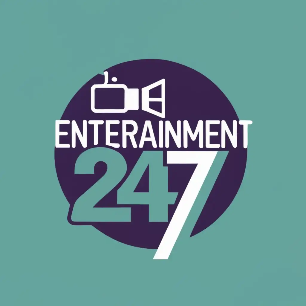 logo, Camera, with the text "Entertainment247", typography, be used in Entertainment industry