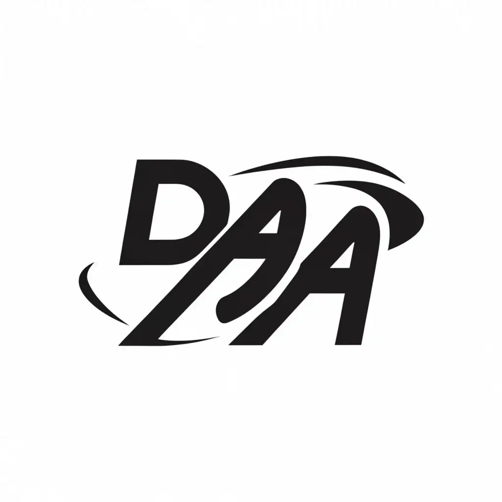 a logo design,with the text "Daa", main symbol:BLACK AND WHITE TEXT LOGO,Moderate,clear background