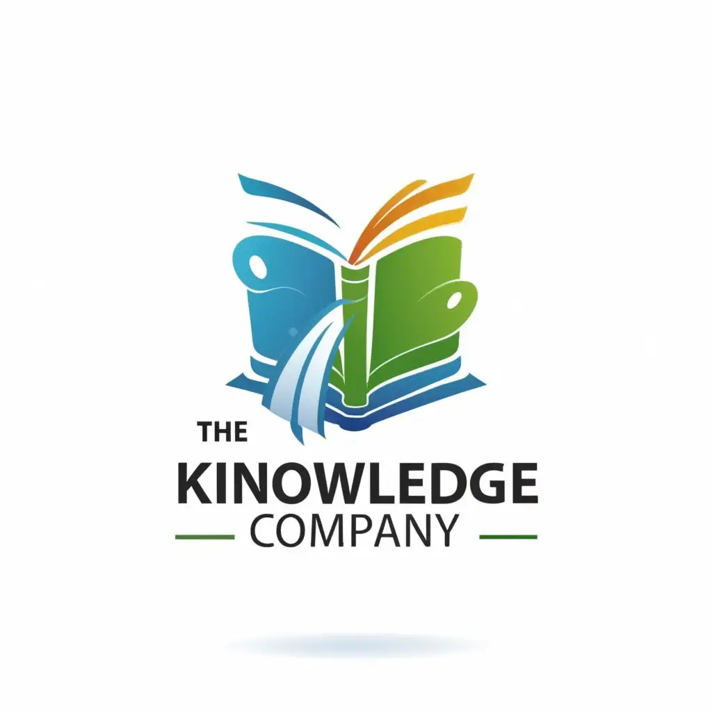 logo, Book, with the text "The knowledge company", typography, be used in Education industry
