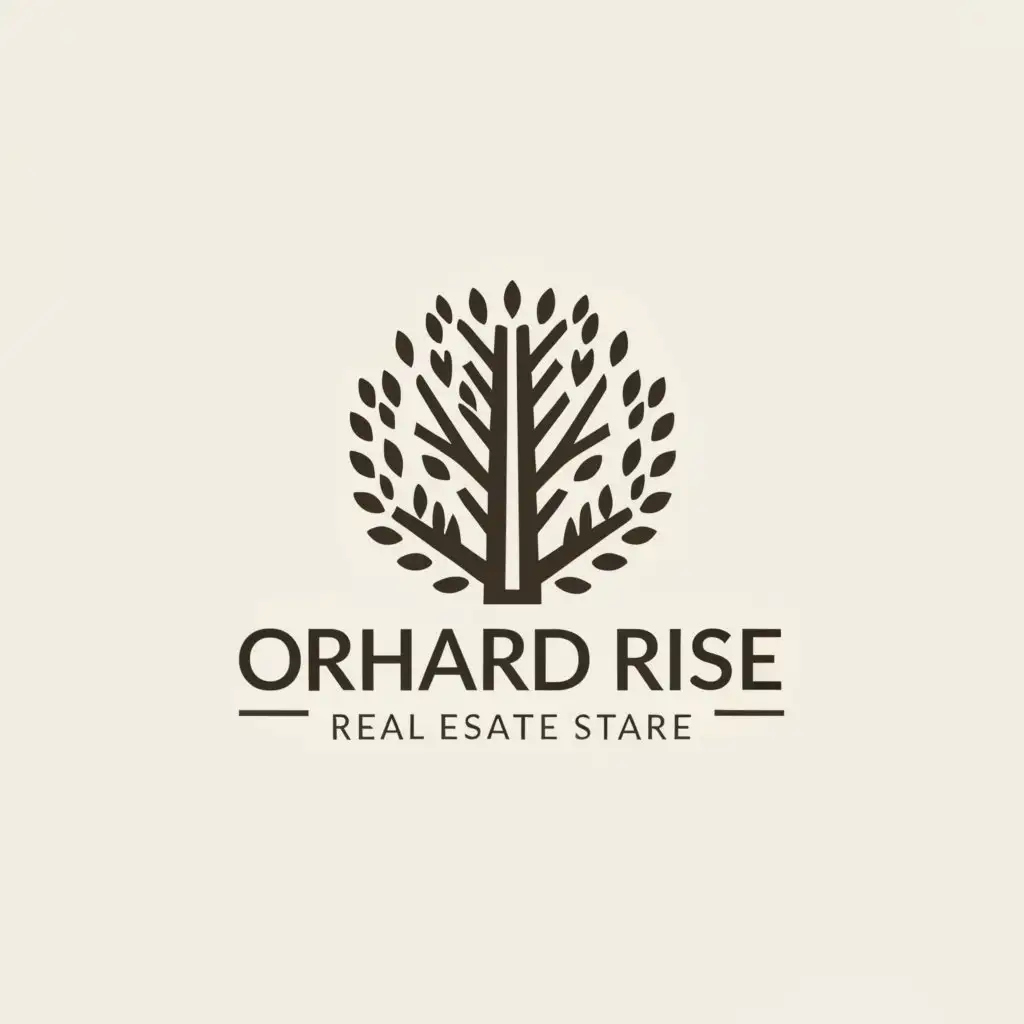 a logo design,with the text "orchard rise", main symbol:tree,Minimalistic,be used in Real Estate industry,clear background