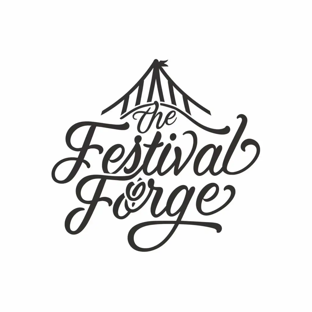 a logo design,with the text "The Festival Forge", main symbol:A Medieval Theater,Minimalistic,be used in Events industry,clear background