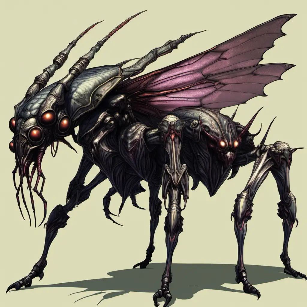 Gigantic Demonic Insect Creature with Heavy ArmorPlated Legs