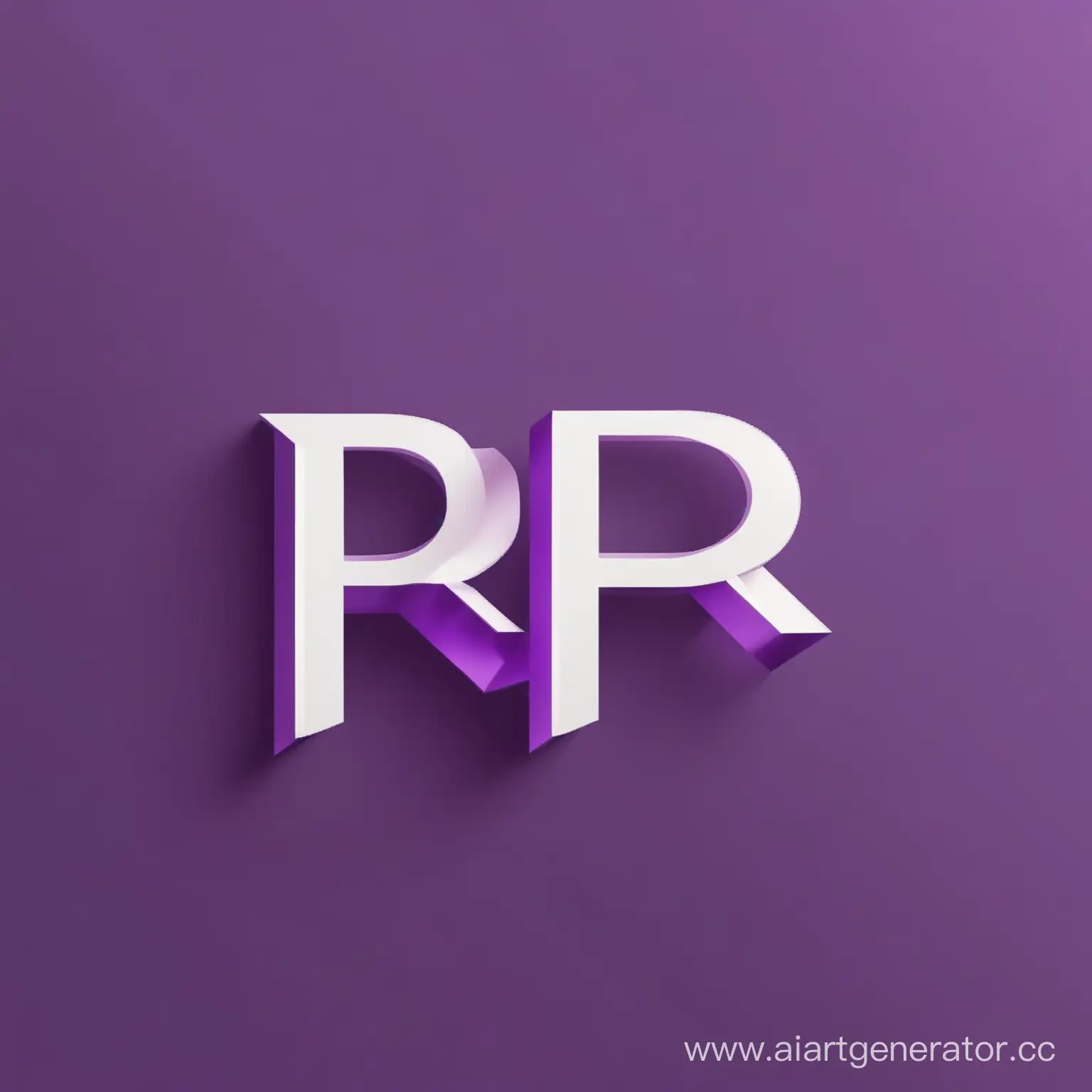 сгенерируй лого в фиолетово белом цвете с буквами RP
