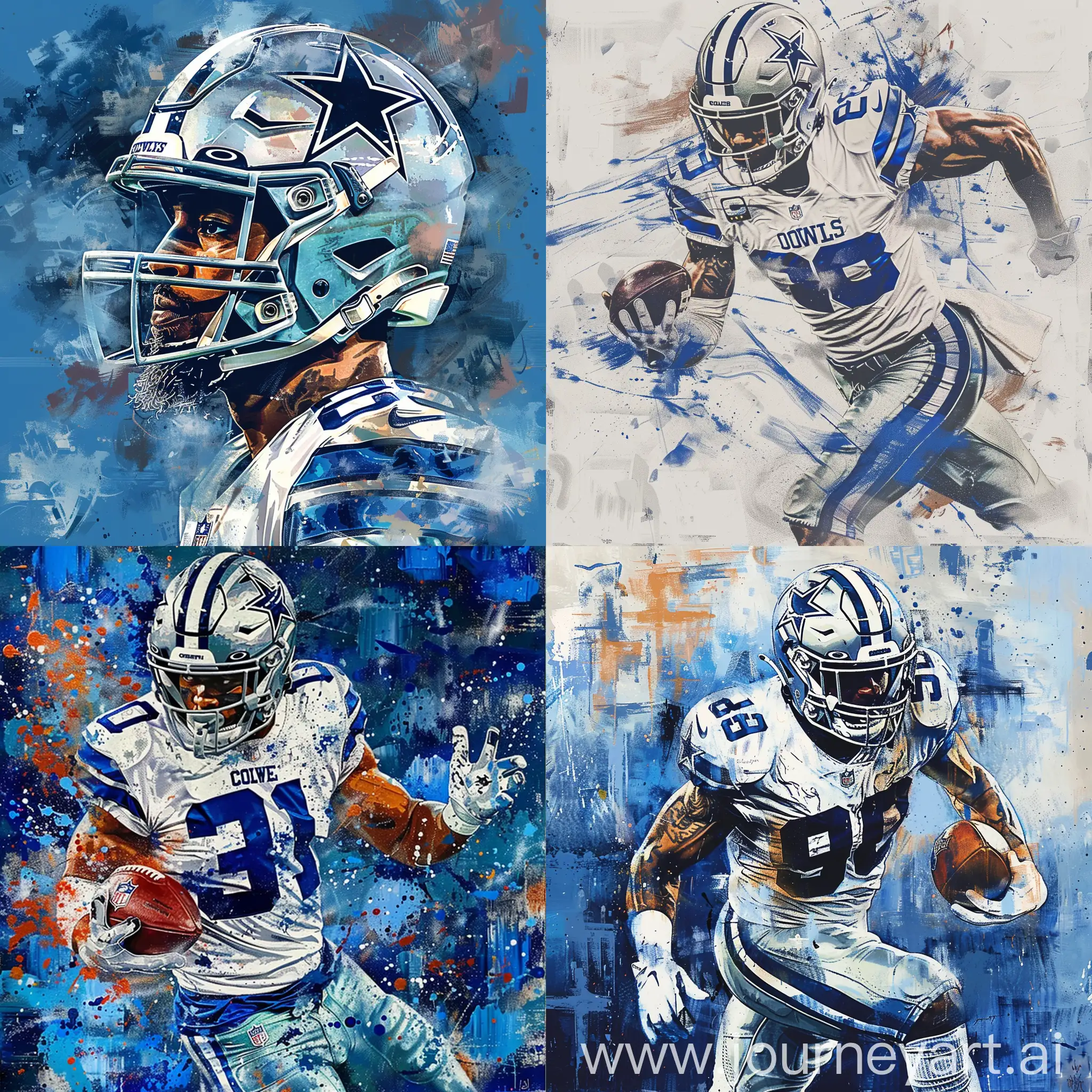 Dallas-Cowboys-Themed-Football-Celebration-Art