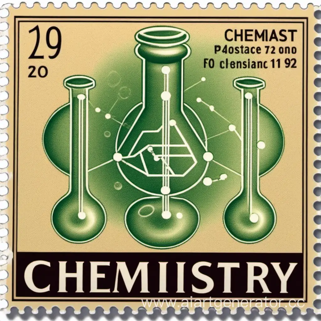 почтовая марка на тему химия