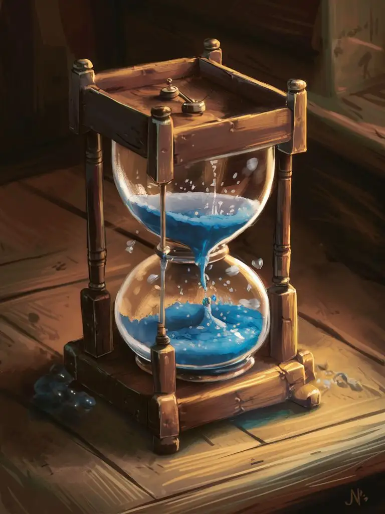 Domestic, small water clocks. Like hourglasses, but with water. Medieval
