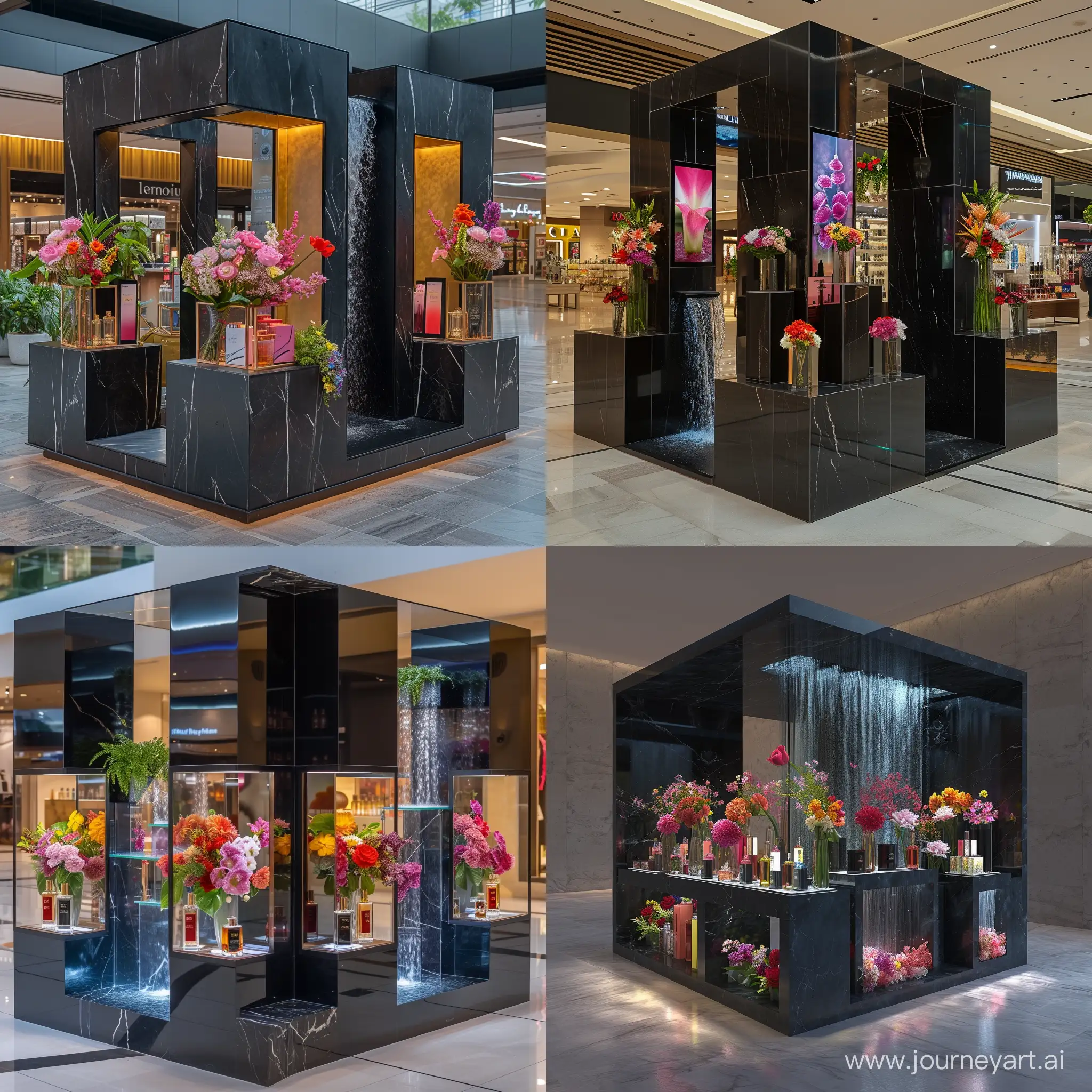 Chic-Perfume-Kiosk-Stands-with-Floral-Elegance-and-Marble-Accents