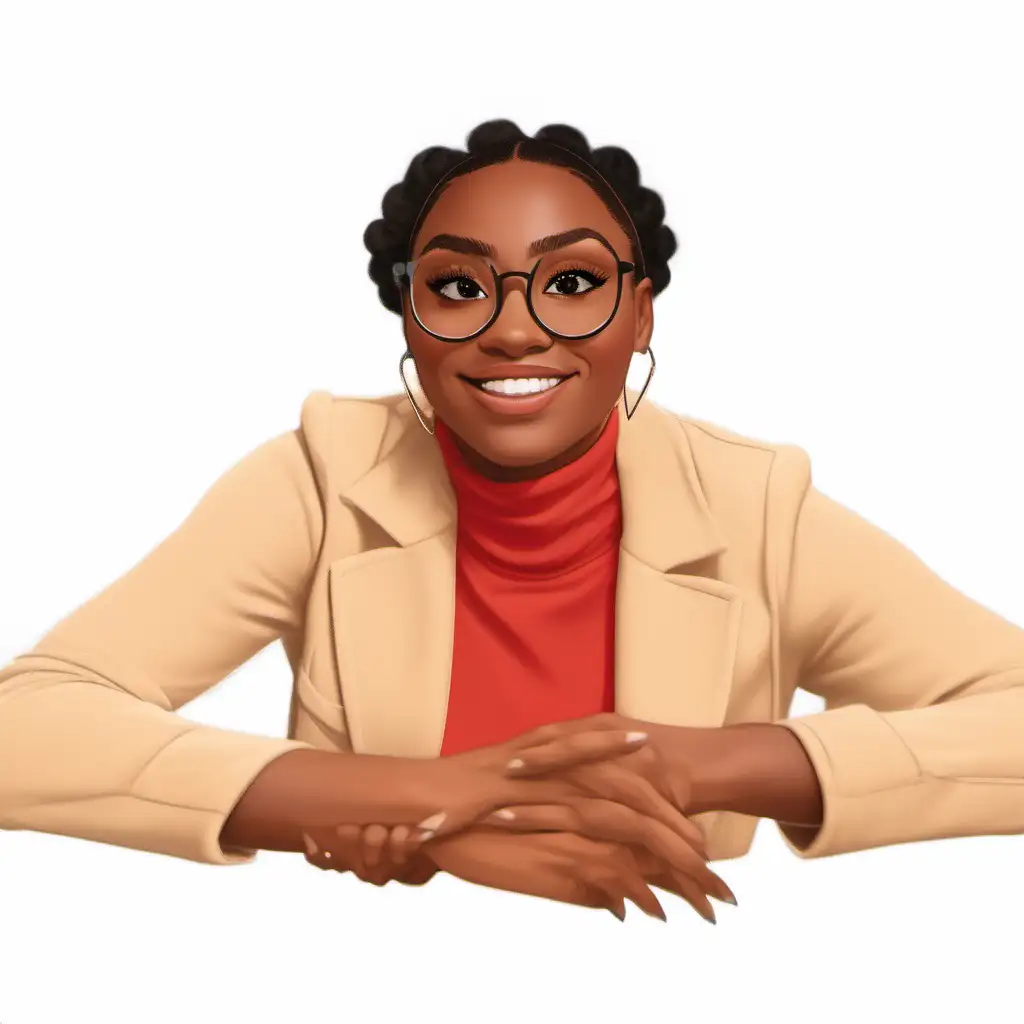 Smart and Stylish 30YearOld Black Women in Disney Pixar Portrait