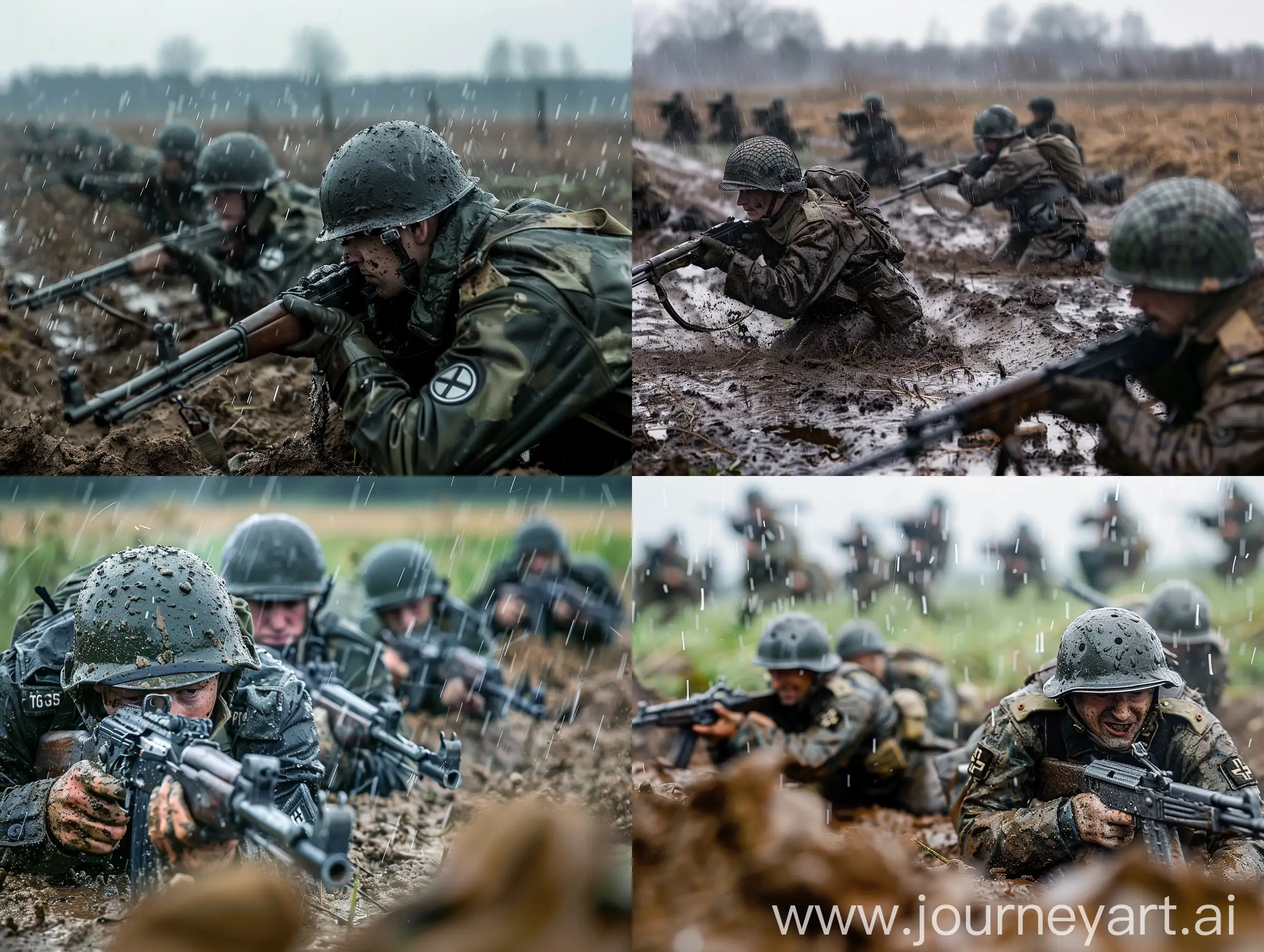 German-SS-Troops-Crawling-in-Rainy-Mud-with-StG44-Assault-Rifles