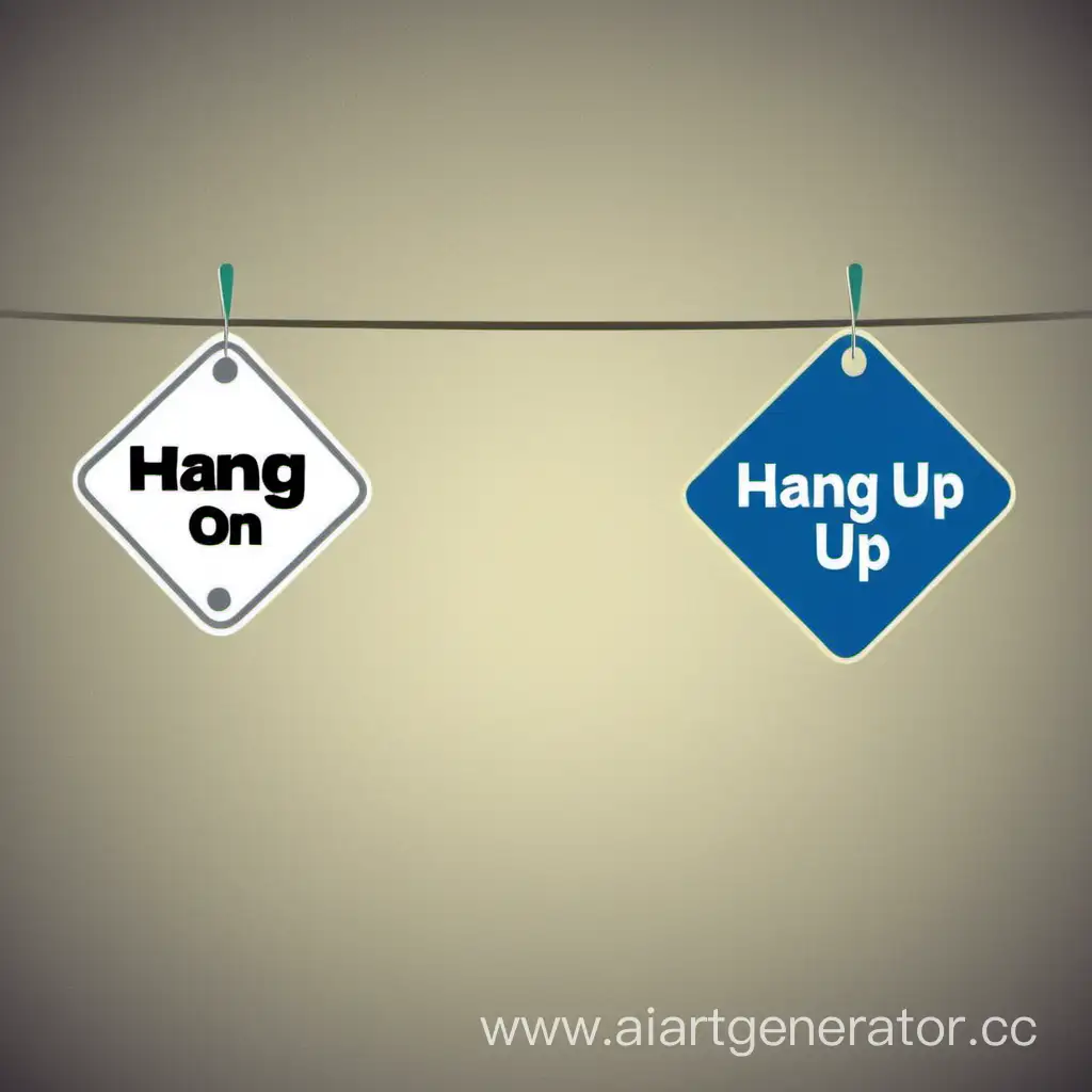 difference between "hang on" and "hang up"  for linguistic post