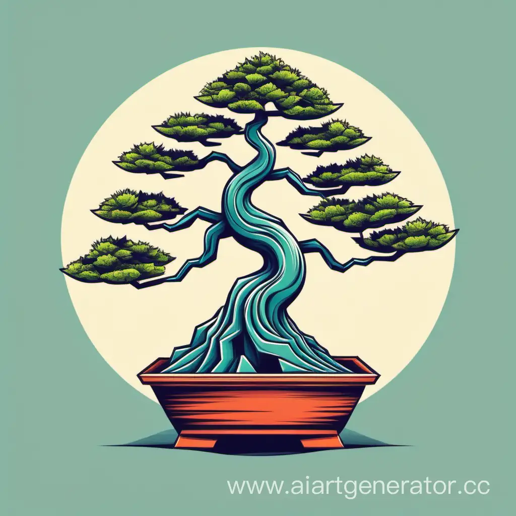 Bonsai-Tree-and-Origami-Animals-Vector-TShirt-Design