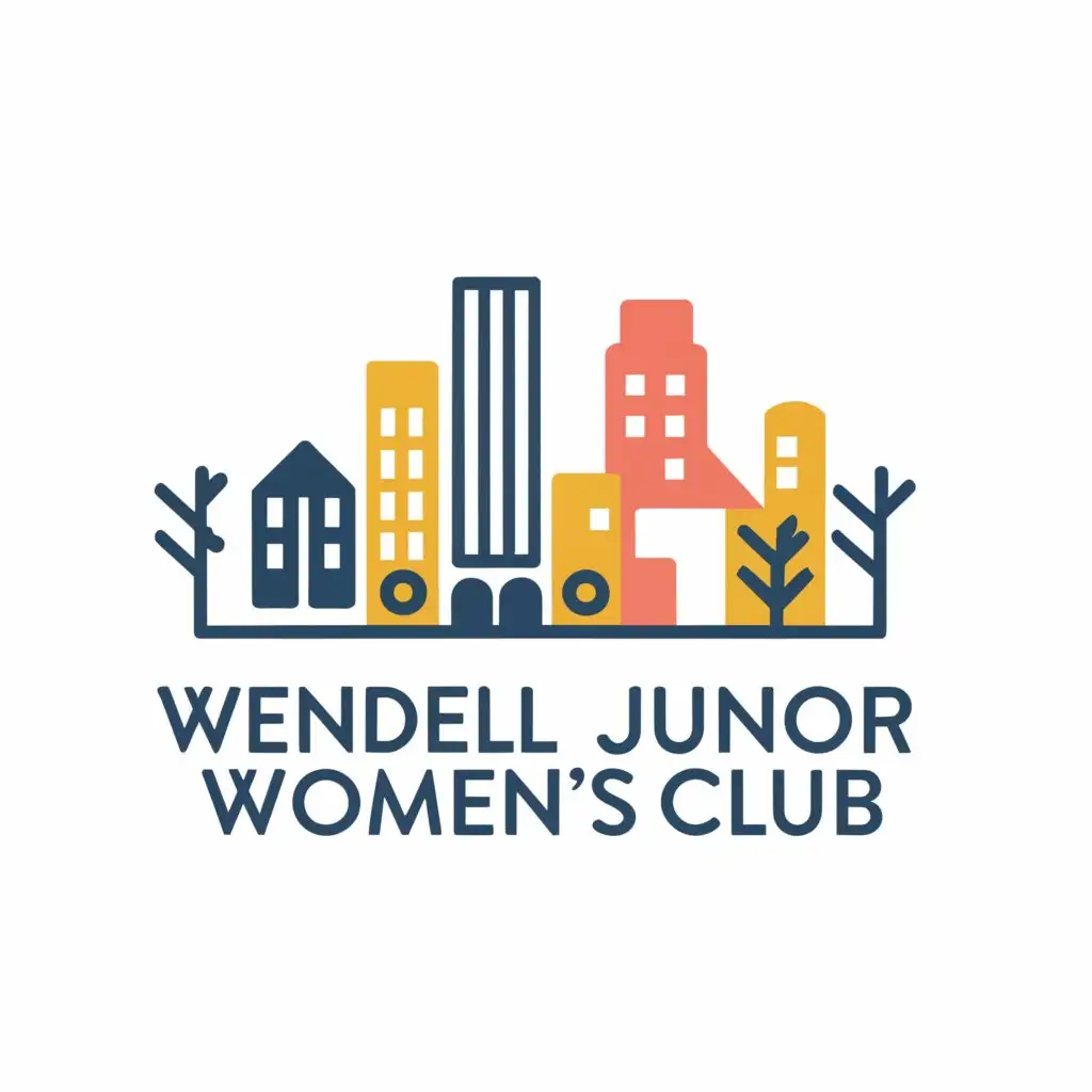a logo design,with the text "Wendell Junior Women’s Club", main symbol:Downtown scene,Moderate,be used in Nonprofit industry,clear background
