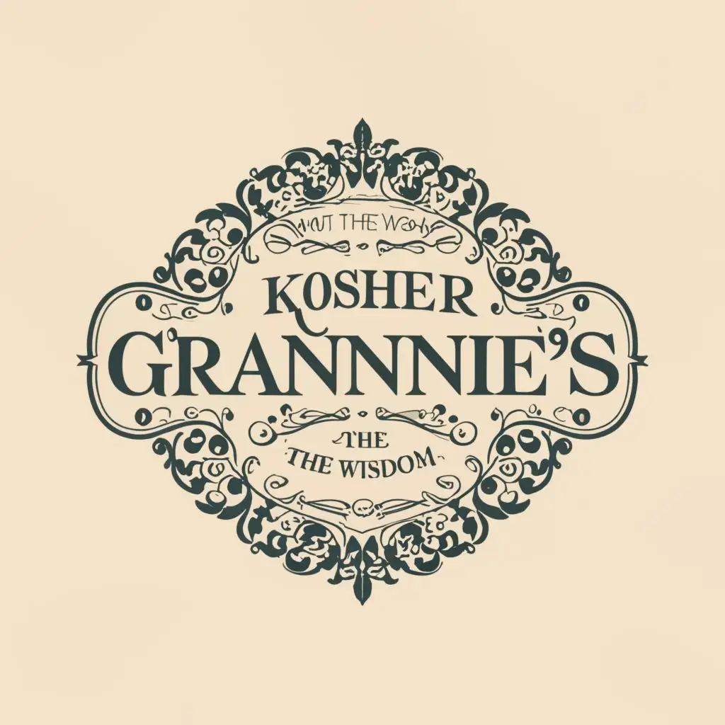 logo, Kosher grannies, with slogan "taste the wisdom", as l'occitane, with the text "Kosher Grannies", typography